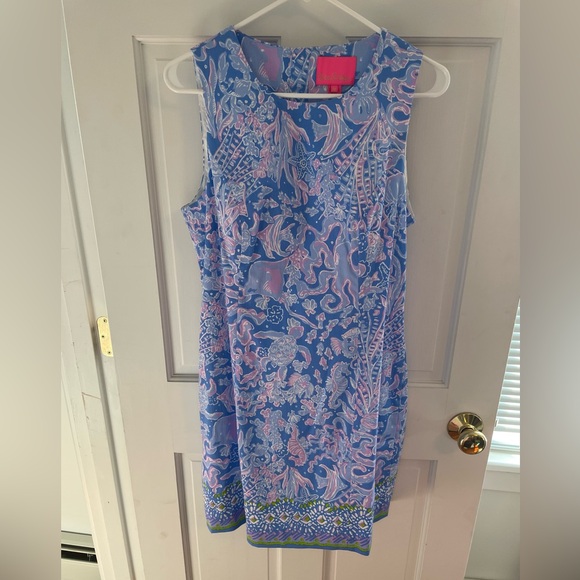 LILLY PULITZER, NWT, Mila Stretch Shift, Boca Blue Woven Dress, Size 10 - Picture 3 of 11